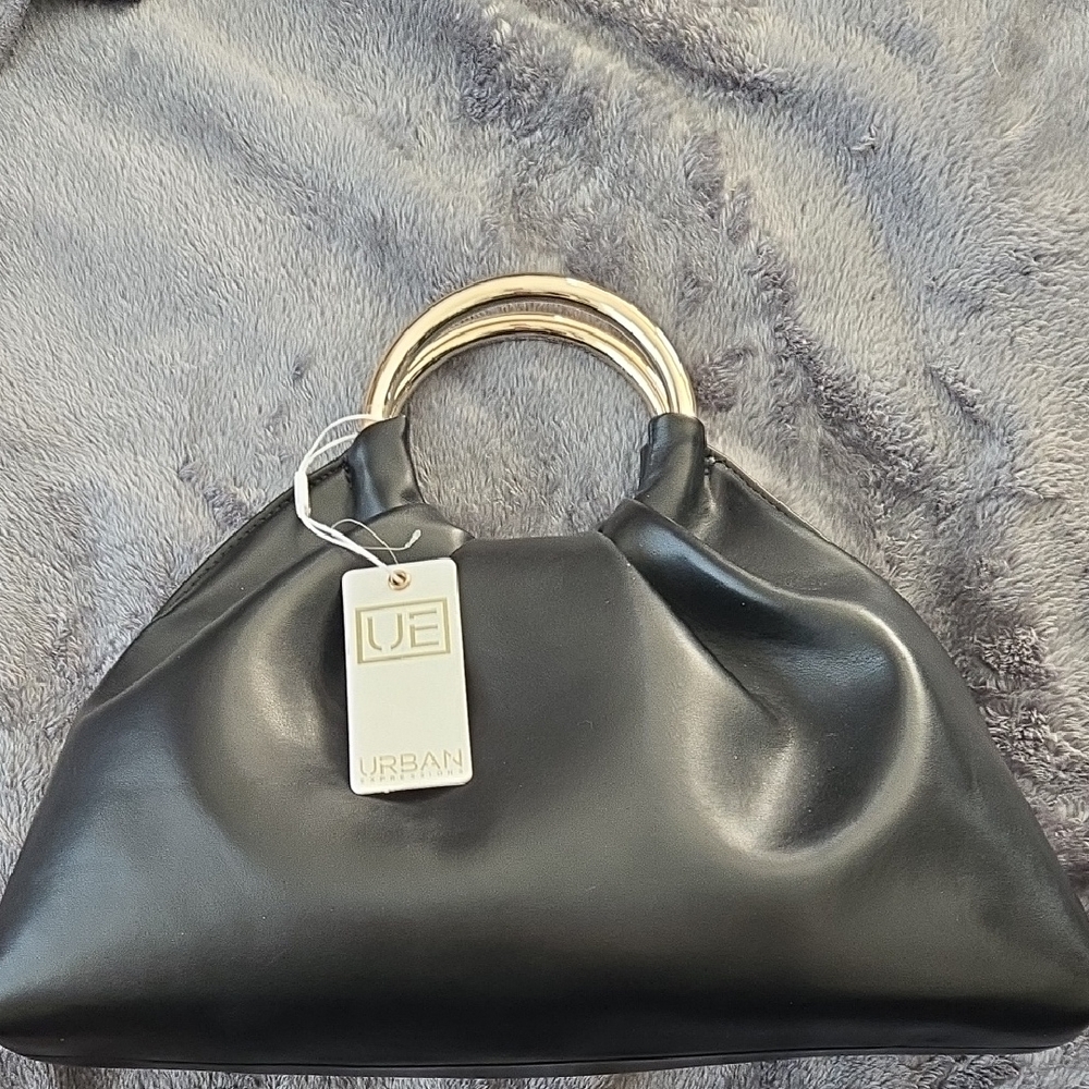 Urban Outfitters Black Bag with Gold Rings